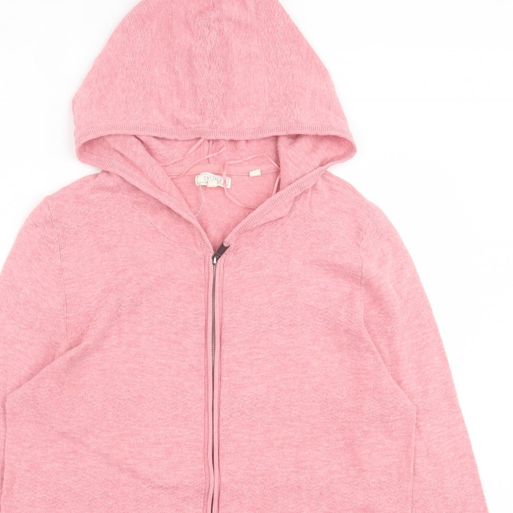 Fat Face Womens Pink  Cotton Full Zip Hoodie Size 10  Zip