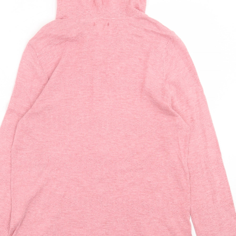 Fat Face Womens Pink  Cotton Full Zip Hoodie Size 10  Zip