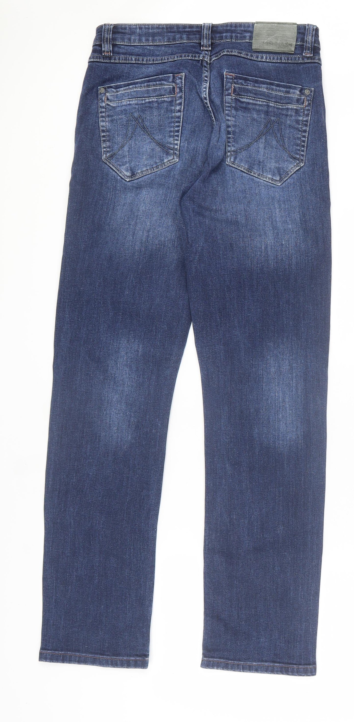 Mish Mash Mens Blue  Cotton Straight Jeans Size 30 in L32 in Regular Button