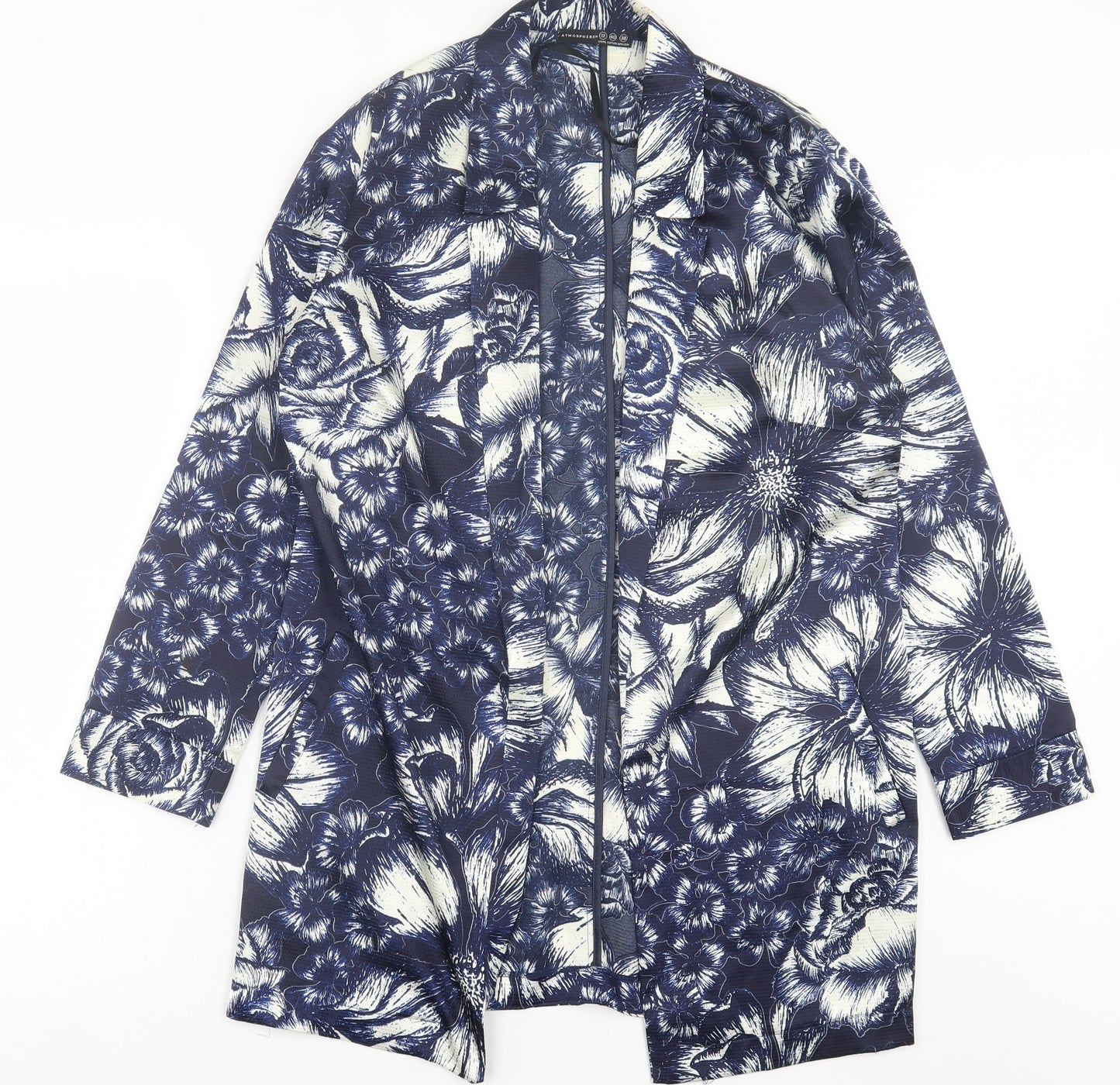 Atmosphere Womens Beige Floral Polyester Kimono Blouse Size 12 V-Neck