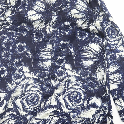 Atmosphere Womens Beige Floral Polyester Kimono Blouse Size 12 V-Neck