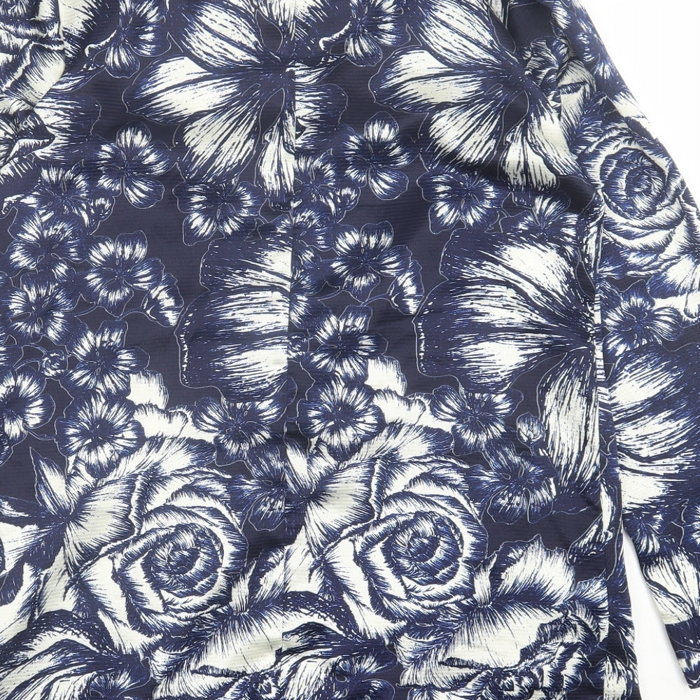 Atmosphere Womens Beige Floral Polyester Kimono Blouse Size 12 V-Neck