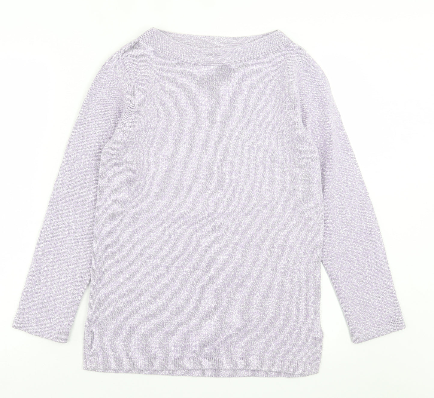 Marks and Spencer Womens Purple Boat Neck  Silk Pullover Jumper Size 8