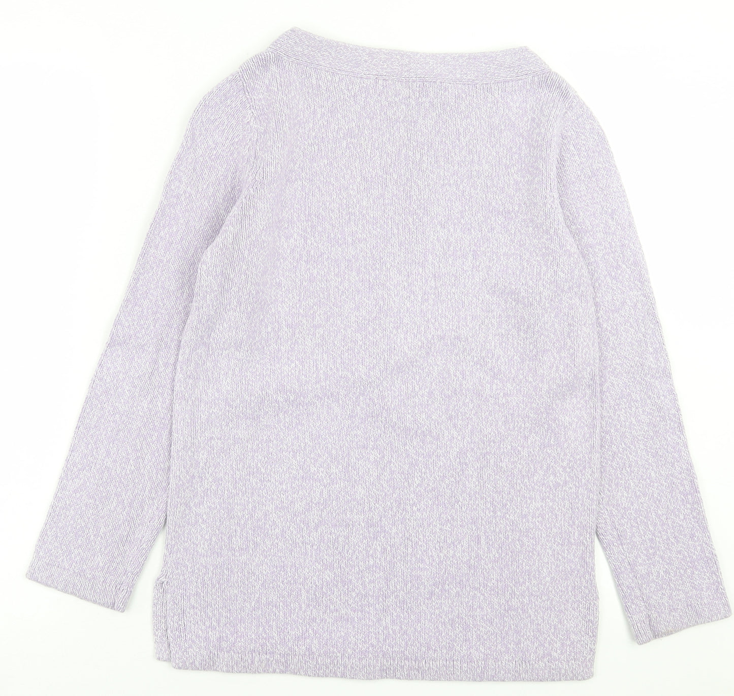 Marks and Spencer Womens Purple Boat Neck  Silk Pullover Jumper Size 8