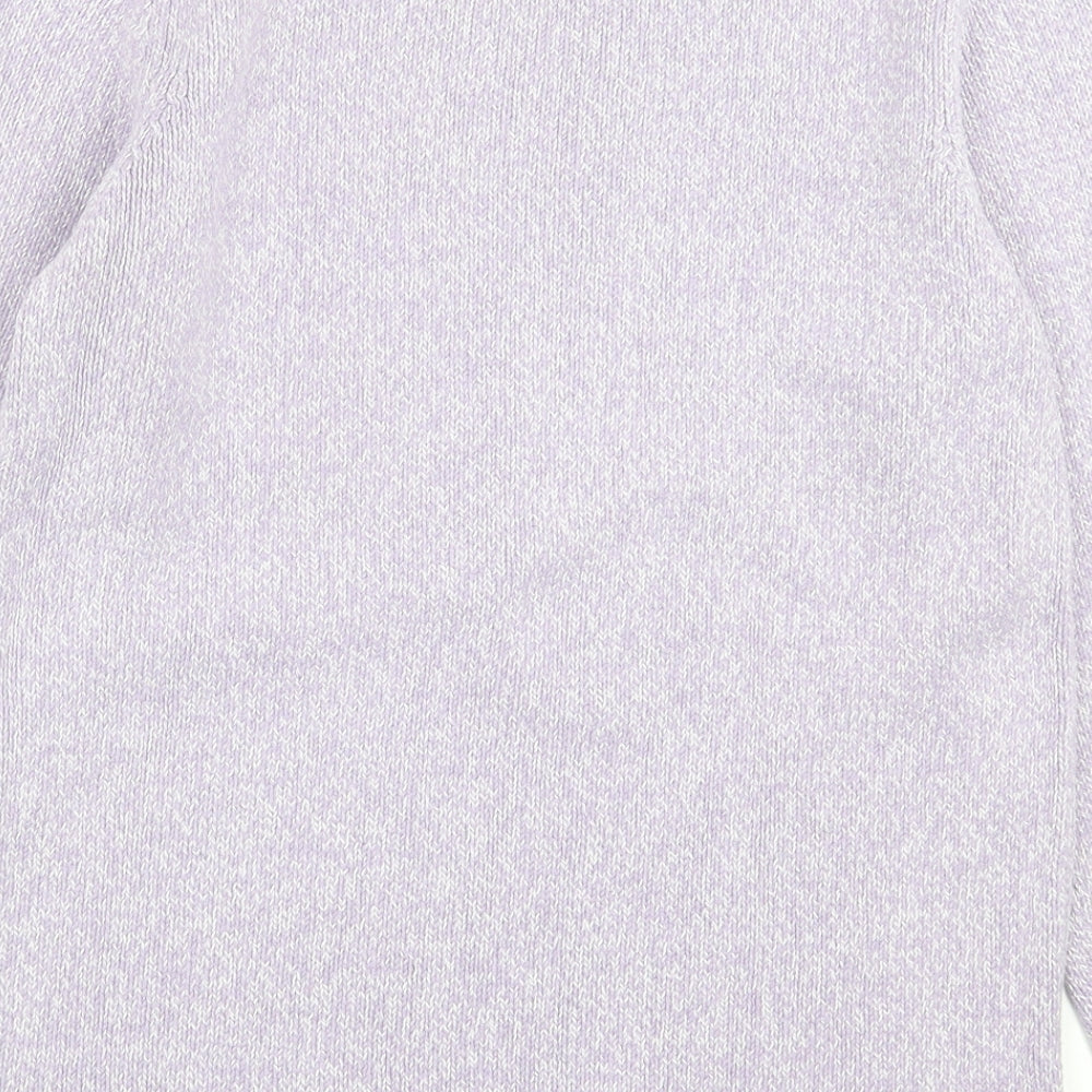 Marks and Spencer Womens Purple Boat Neck  Silk Pullover Jumper Size 8