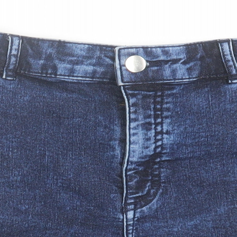 H&M Womens Blue  Cotton Boyfriend Shorts Size 10 L3 in Regular