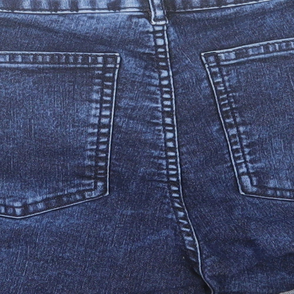 H&M Womens Blue  Cotton Boyfriend Shorts Size 10 L3 in Regular