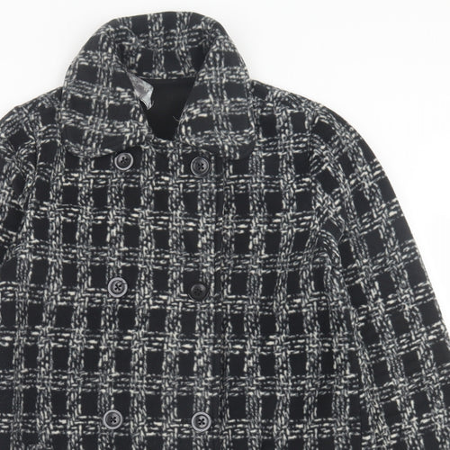 Effecti moda Womens Black Plaid  Jacket  Size S  Button