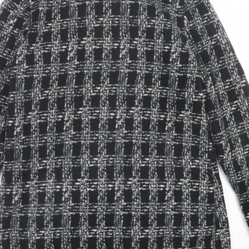 Effecti moda Womens Black Plaid  Jacket  Size S  Button