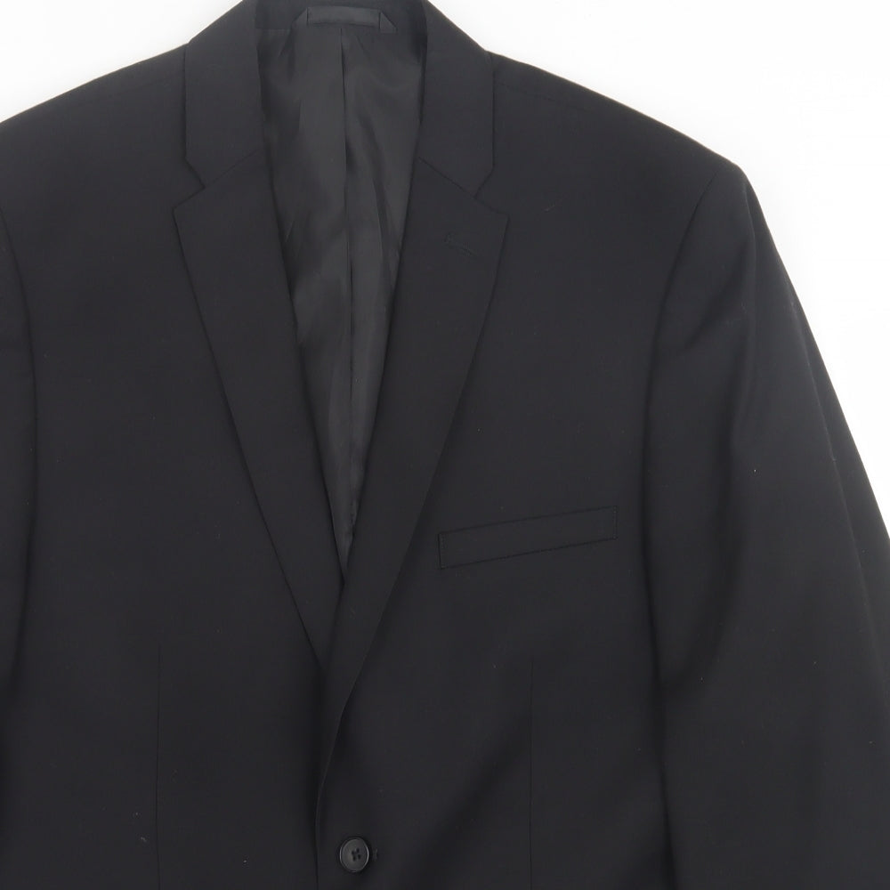 Burton Mens Black  Polyester Jacket Suit Jacket Size 42