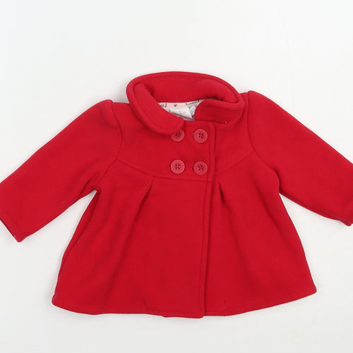 Jasper Conran Baby Red   Pea Coat Coat Size 6-9 Months   Button