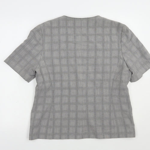 Paul Separates Womens Grey Plaid  Jacket Blazer Size 16  Button