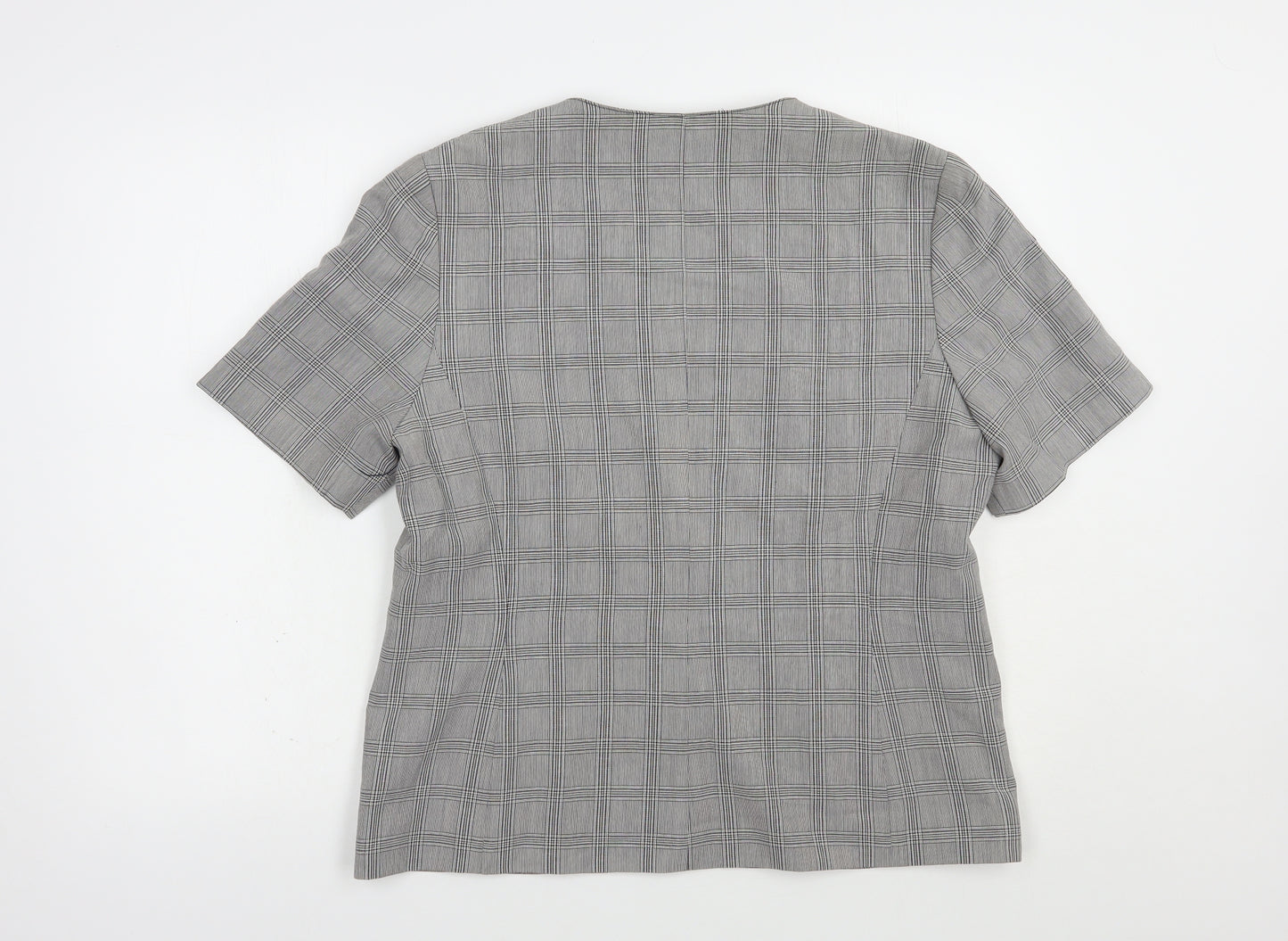 Paul Separates Womens Grey Plaid  Jacket Blazer Size 16  Button