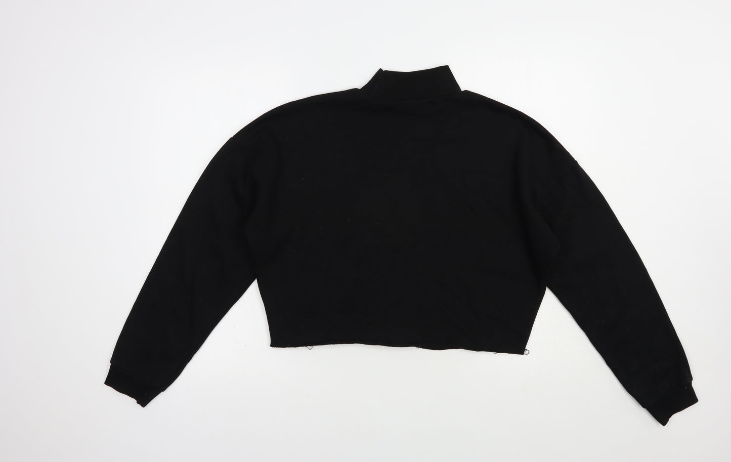 Primark Womens Black  Polyester Pullover Sweatshirt Size 10  Pullover - Cropped