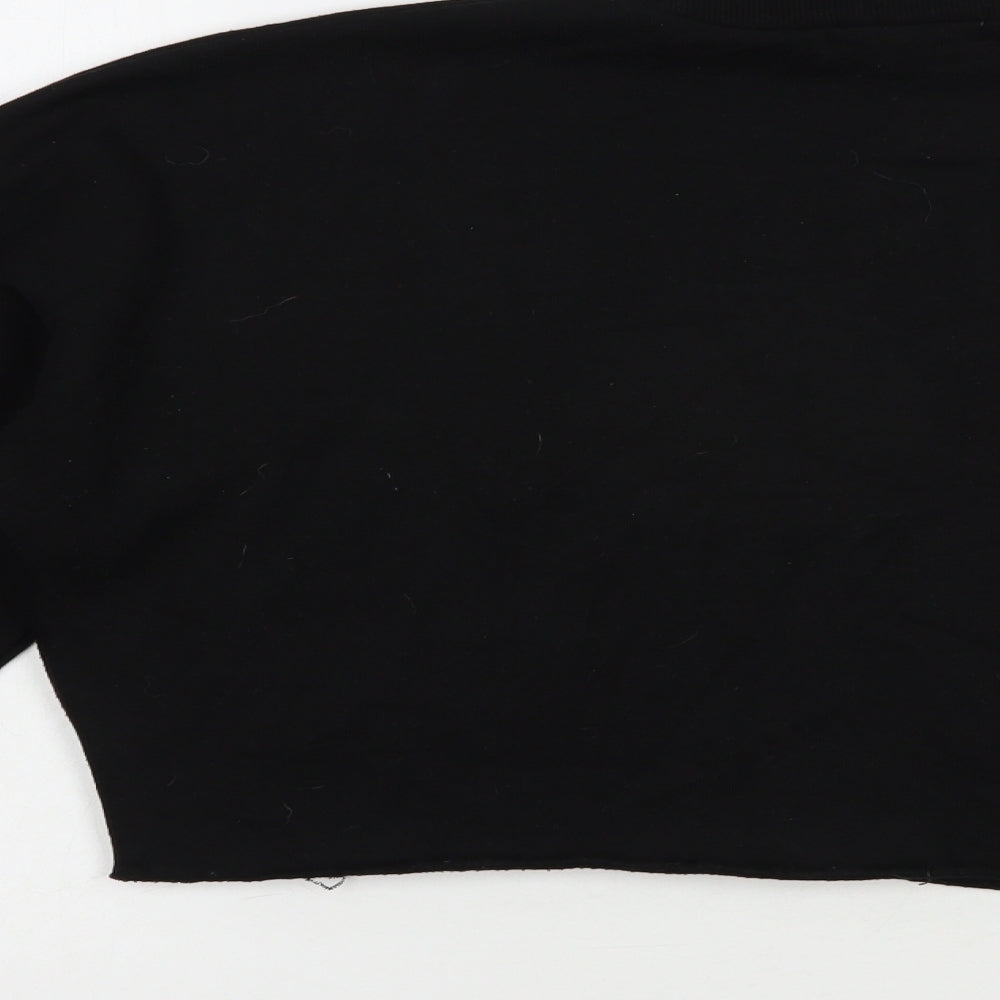 Primark Womens Black  Polyester Pullover Sweatshirt Size 10  Pullover - Cropped