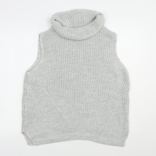 F&F Womens Grey Roll Neck  Acrylic Pullover Jumper Size 16