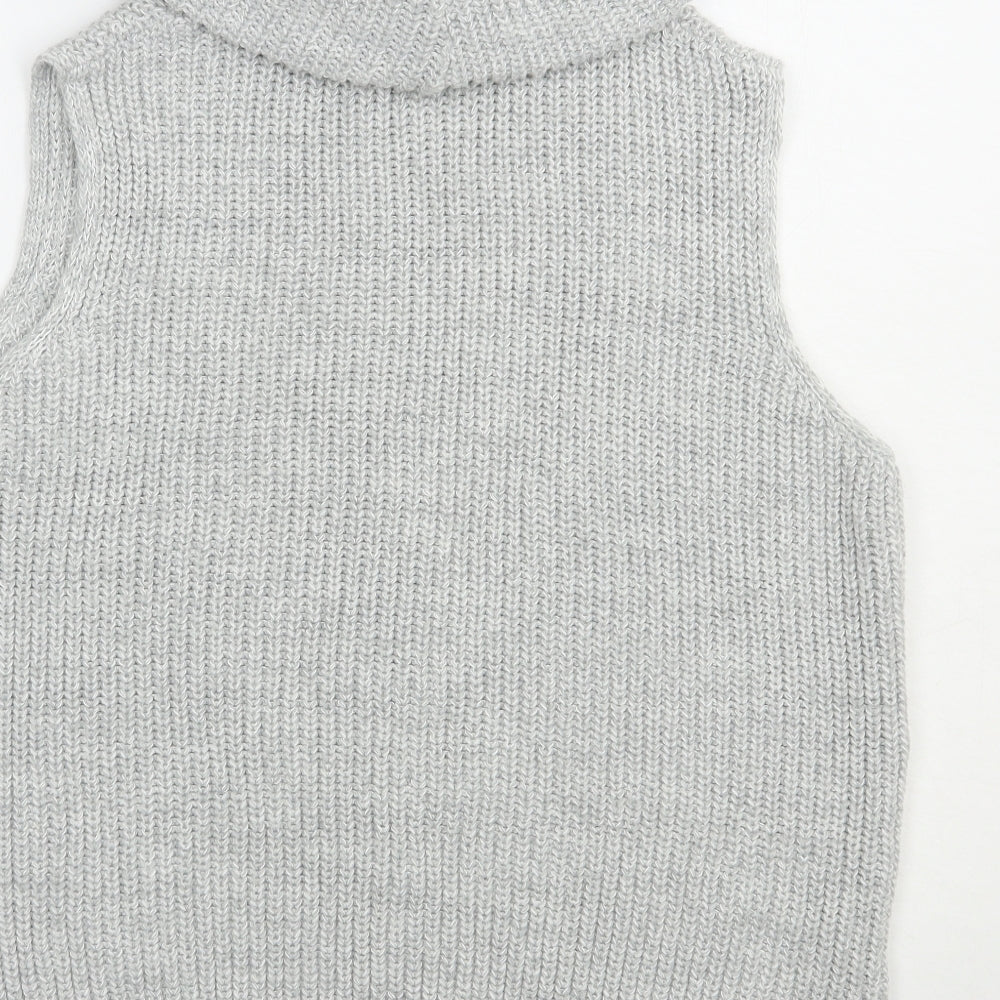 F&F Womens Grey Roll Neck  Acrylic Pullover Jumper Size 16