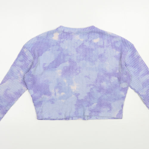 H&M Girls Purple Geometric Viscose Pullover Sweatshirt Size 12-13 Years  Pullover - Batik