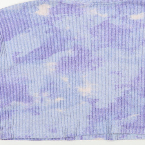 H&M Girls Purple Geometric Viscose Pullover Sweatshirt Size 12-13 Years  Pullover - Batik
