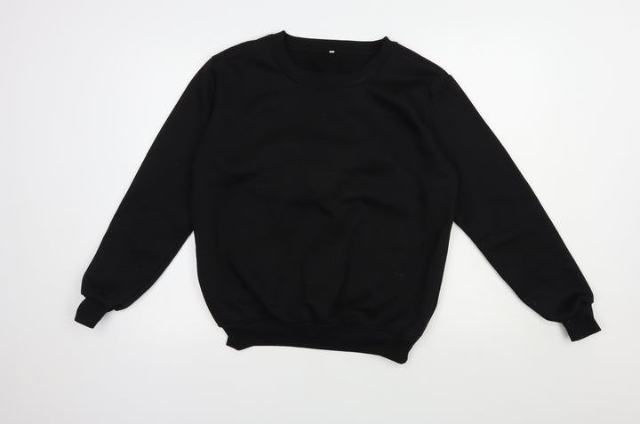 SheIn Womens Black Polyester Pullover Sweatshirt Size M Pullover - Angel Wings