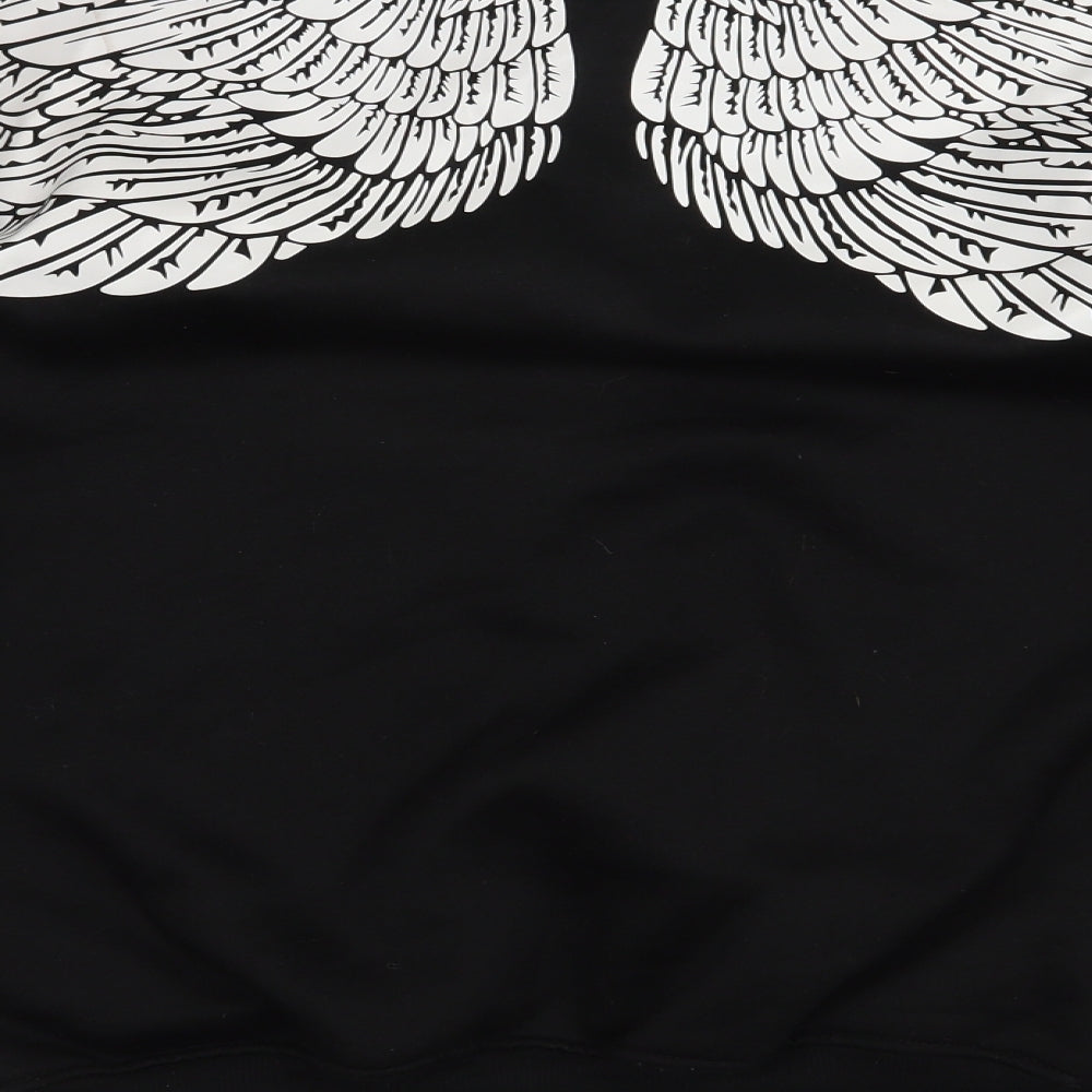 SheIn Womens Black  Polyester Pullover Sweatshirt Size M  Pullover - Angel Wings