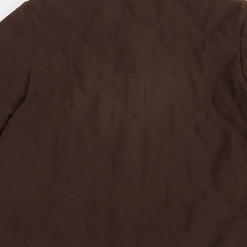 Concept UK Womens Brown   Quilted Coatigan Size 12  Button