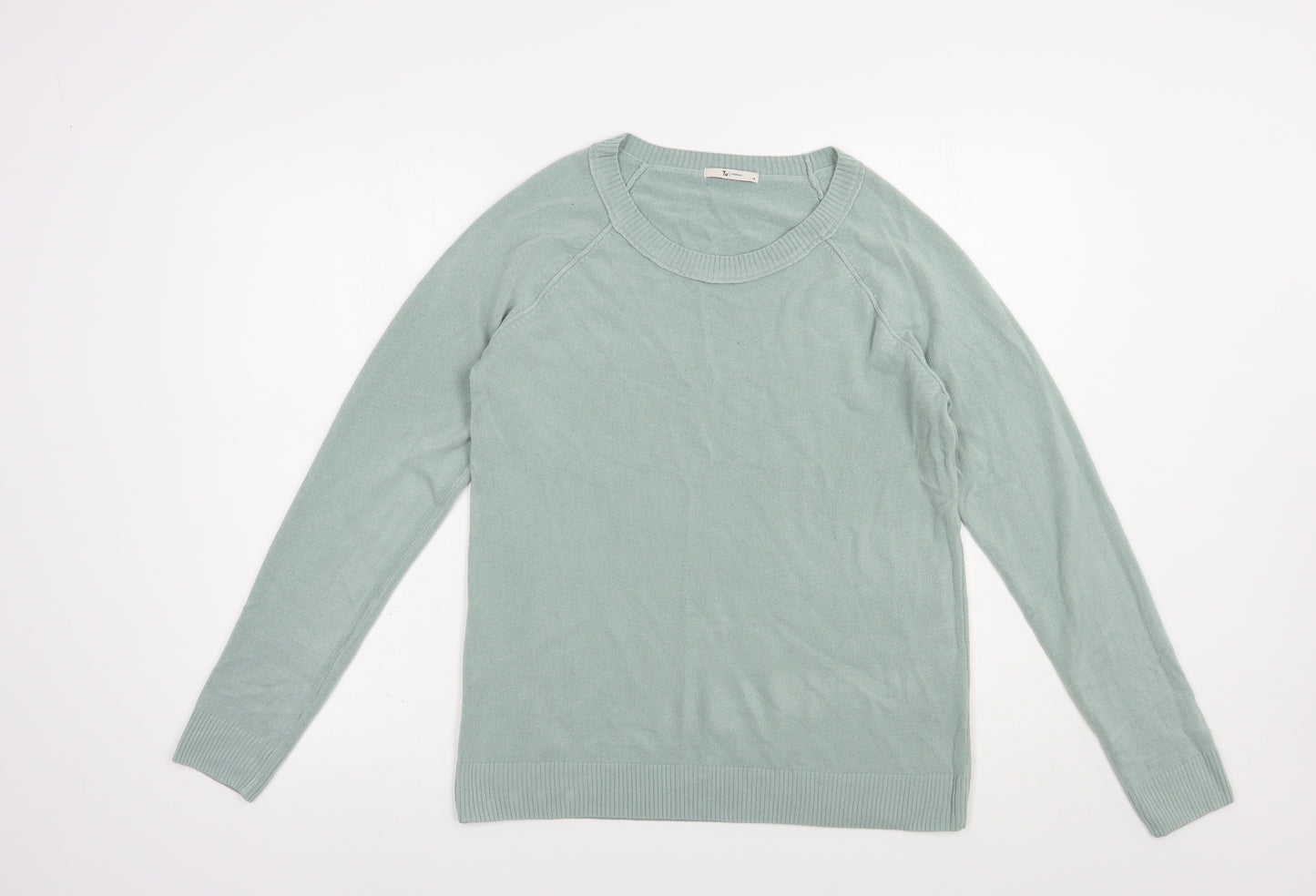 TU Womens Green Scoop Neck  Acrylic Pullover Jumper Size 14