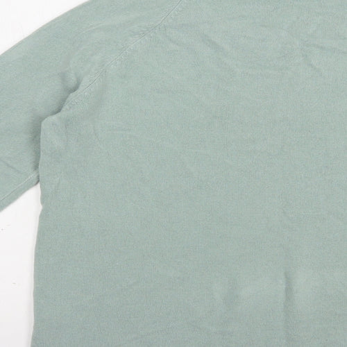 TU Womens Green Scoop Neck  Acrylic Pullover Jumper Size 14
