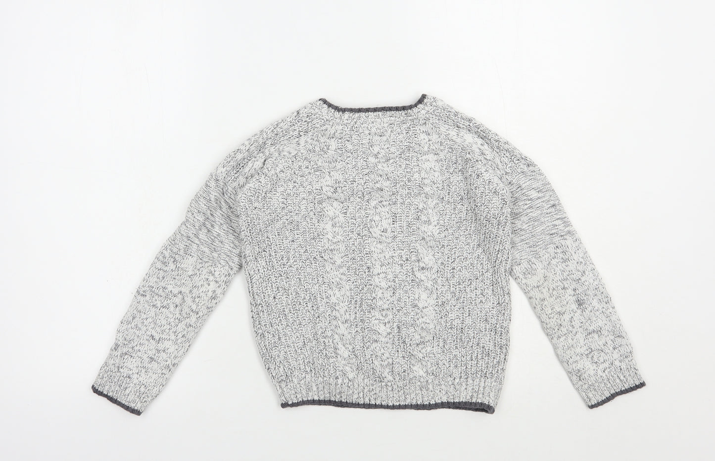 F&F Boys Grey Crew Neck  Cotton Pullover Jumper Size 6-7 Years  Pullover