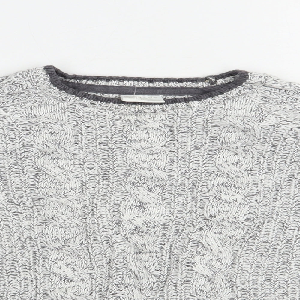 F&F Boys Grey Crew Neck  Cotton Pullover Jumper Size 6-7 Years  Pullover