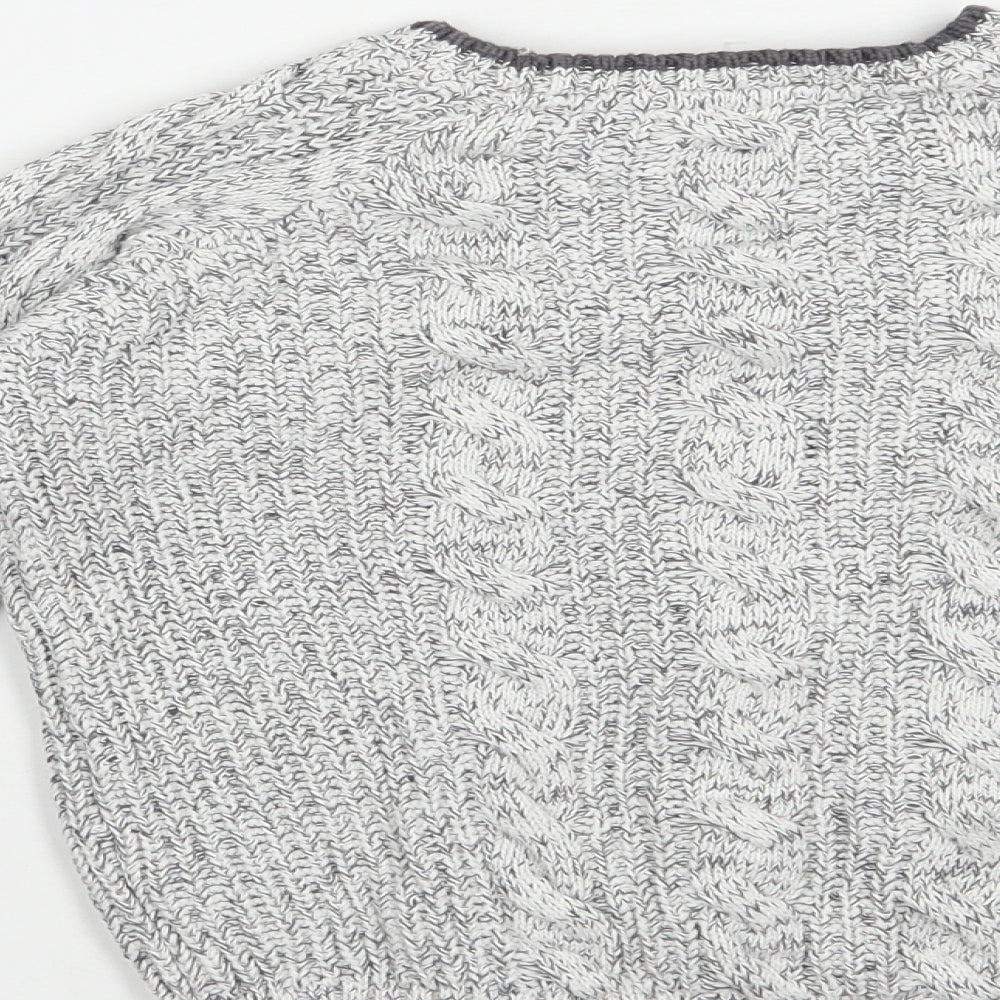 F&F Boys Grey Crew Neck  Cotton Pullover Jumper Size 6-7 Years  Pullover