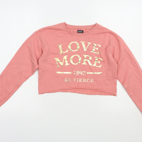 Studio Girls Pink  Cotton Pullover Sweatshirt Size 12-13 Years  Pullover - Love More