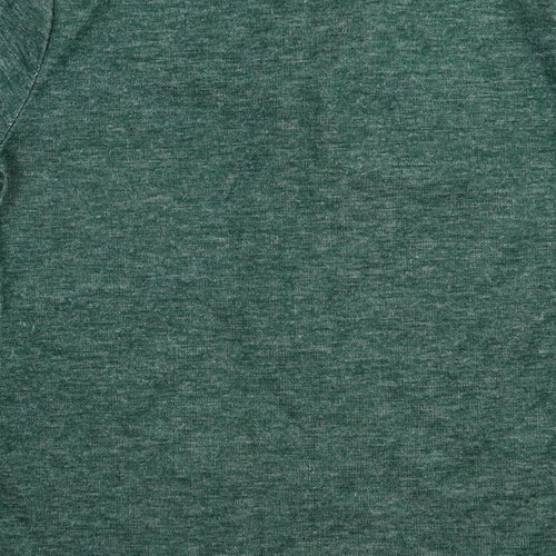Preworn Womens Green V-Neck Geometric Acrylic Pullover Jumper Size M
