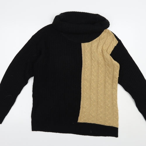 Select Womens Black Roll Neck  Acrylic Pullover Jumper Size L