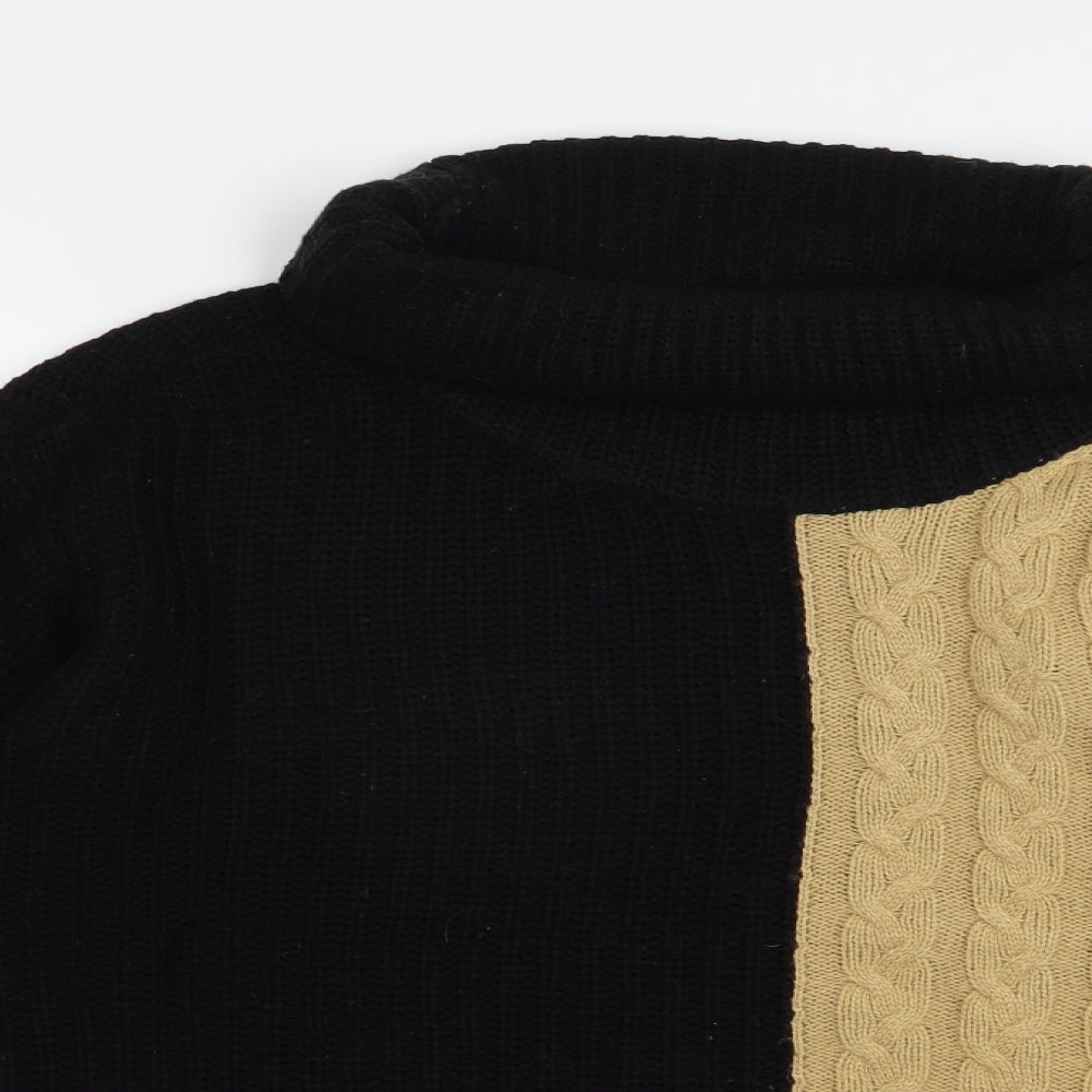Select Womens Black Roll Neck  Acrylic Pullover Jumper Size L