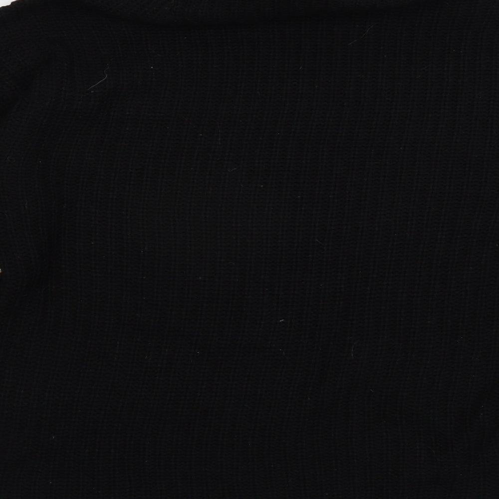 Select Womens Black Roll Neck  Acrylic Pullover Jumper Size L