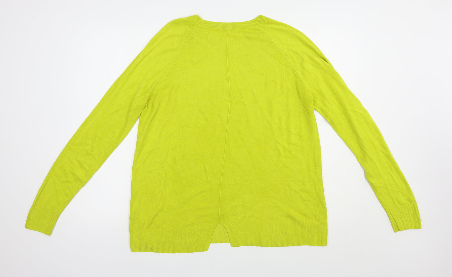 TU Womens Green Crew Neck  Acrylic Pullover Jumper Size 14