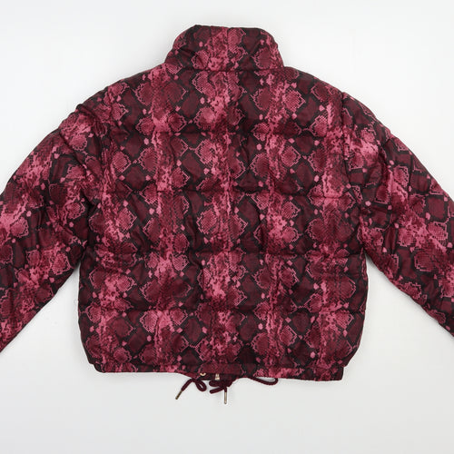 Ashley by 26 International Womens Purple Animal Print  Puffer Jacket Jacket Size M  Zip