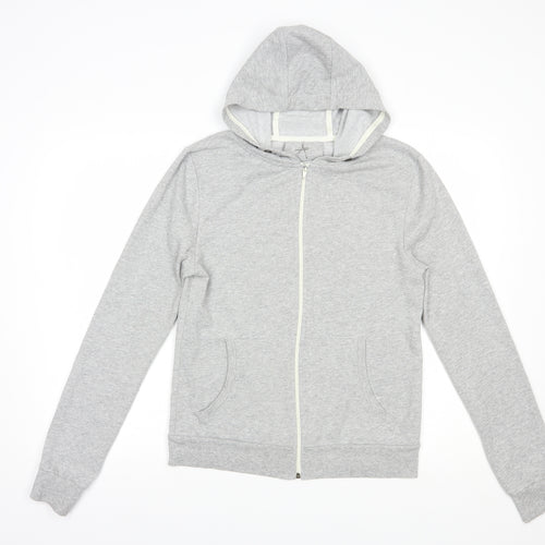 Atmosphere Womens Grey  Cotton Full Zip Hoodie Size 12  Zip