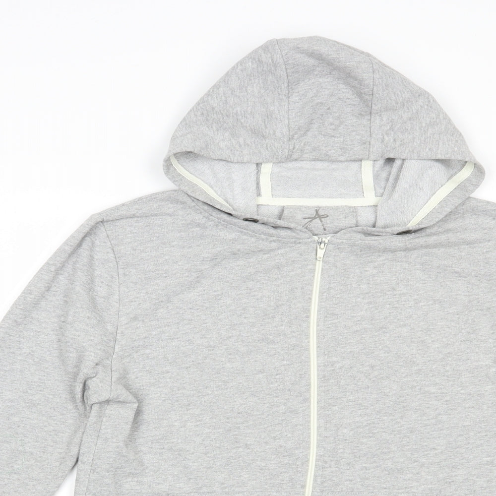 Atmosphere Womens Grey  Cotton Full Zip Hoodie Size 12  Zip