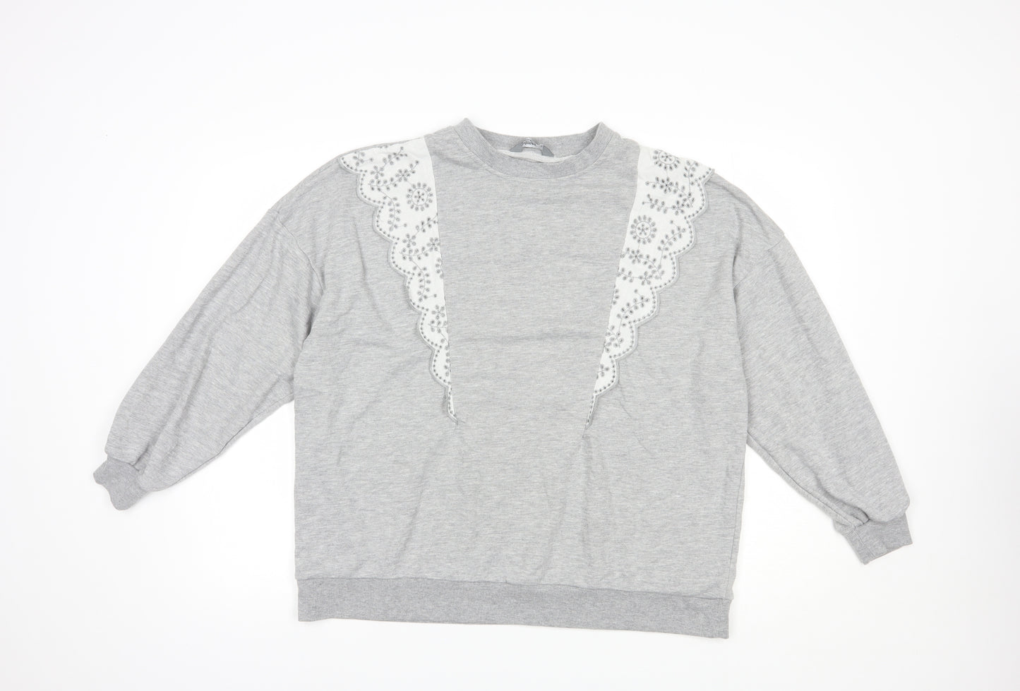 Nutmeg Womens Grey  Polyester Pullover Sweatshirt Size 14  Pullover