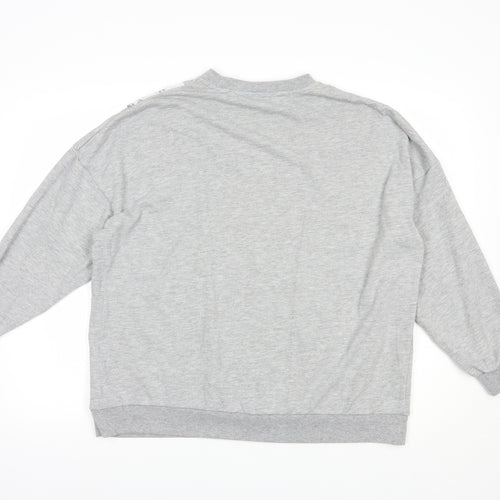 Nutmeg Womens Grey  Polyester Pullover Sweatshirt Size 14  Pullover