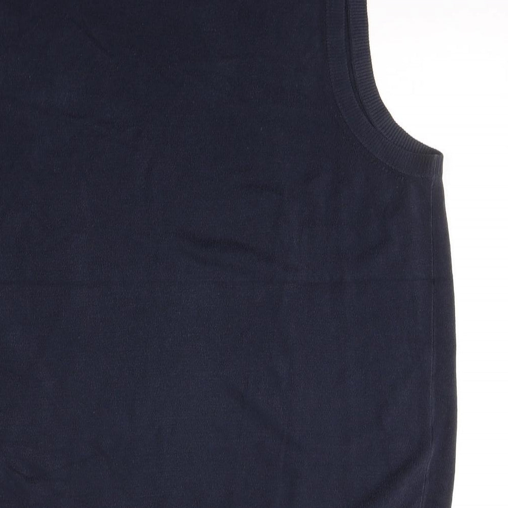 Atlantic Bay Mens Blue V-Neck  Acrylic Vest Jumper Size XL