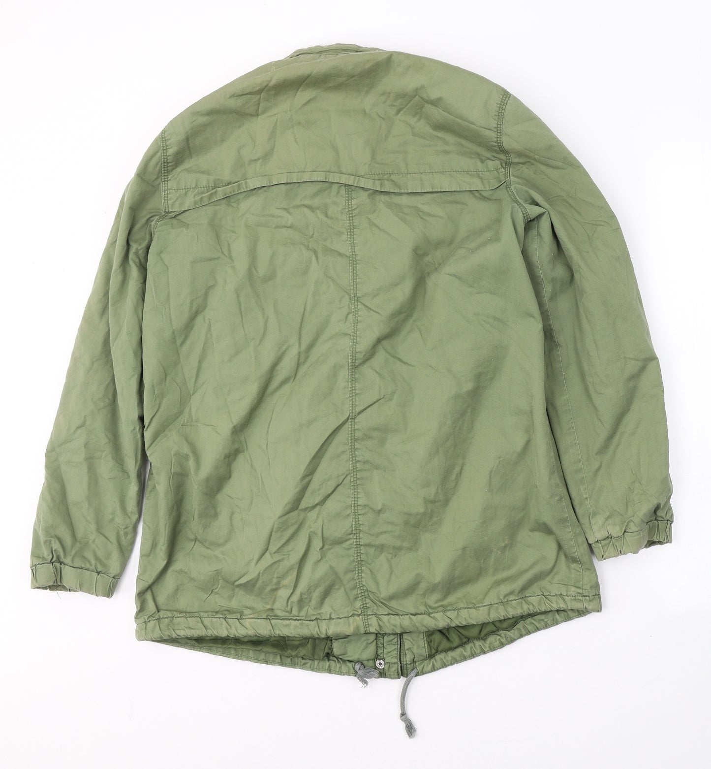 Divided by H&M Womens Green   Military Jacket Coat Size 12  Zip