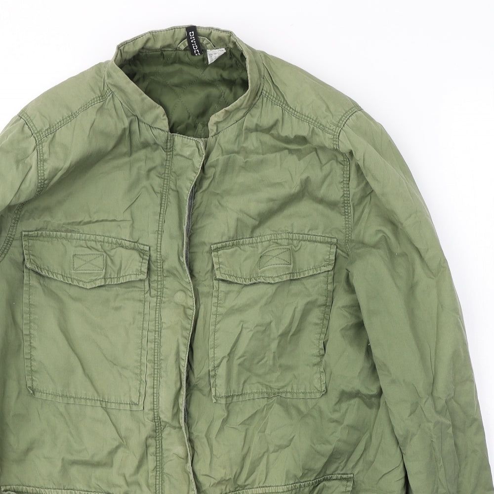 Divided by H&M Womens Green   Military Jacket Coat Size 12  Zip