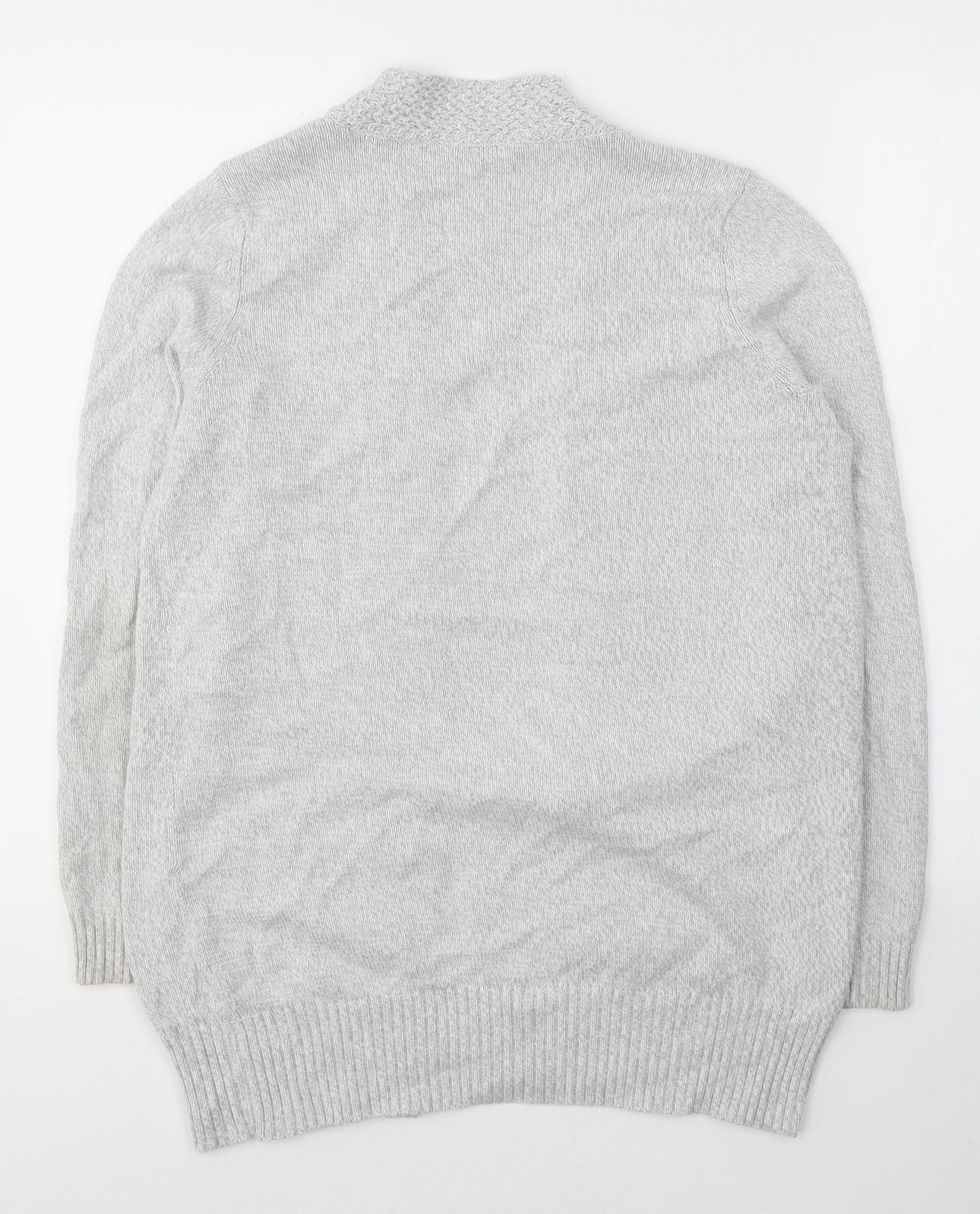 BHS Womens Grey V-Neck  Cotton Cardigan Jumper Size 10