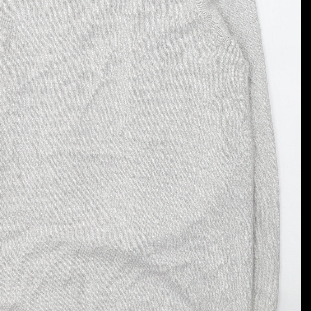BHS Womens Grey V-Neck  Cotton Cardigan Jumper Size 10