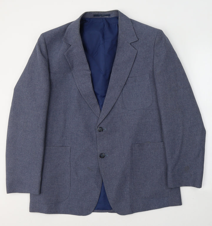 St.Micheal Mens Blue  Polyester Jacket Suit Jacket Size 42