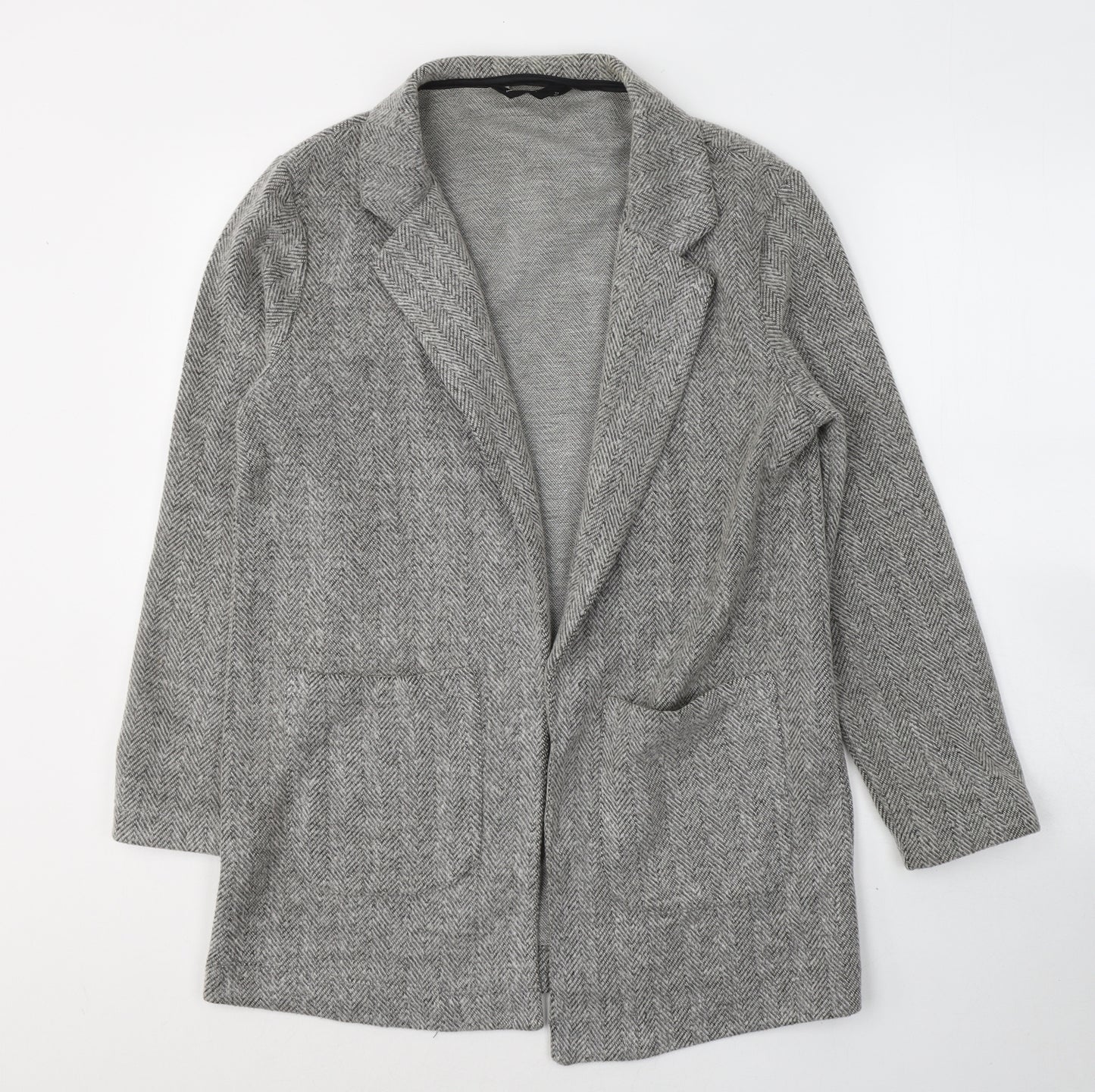 F&F Womens Grey Geometric  Overcoat Coat Size 12