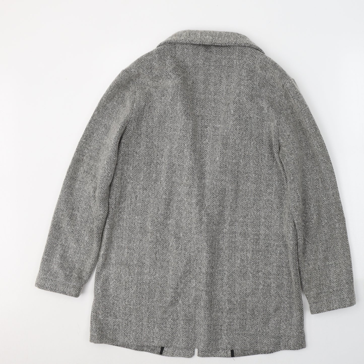 F&F Womens Grey Geometric  Overcoat Coat Size 12